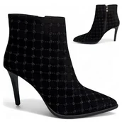 Botki damskie - Botki Damskie SKÓRZANE na Szpilce Eleganckie Wsuwane Jesienne Barski 37 - S.Barski - miniaturka - grafika 1