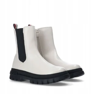 Botki Tommy Hilfiger Bootie Ivory T3A5-33058 Nowy - Botki damskie - miniaturka - grafika 1