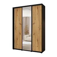 Szafy - Minio go for it, Szafa z drzwiami przesuwnymi Vado, 180 x 45 cm, czarny/dąb artisan/czarny - miniaturka - grafika 1