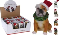 Ozdoby bożonarodzeniowe - Figurka świąteczna piesek w czapce 13 cm 1szt - miniaturka - grafika 1