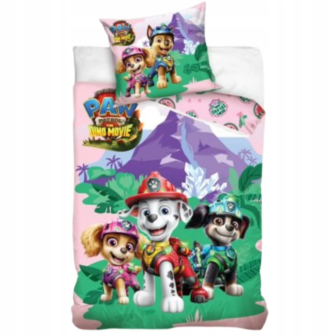 Pościel Paw Patrol Psi Patrol Dino Movie 160x200 70x80 Licencyjna Dziecięca