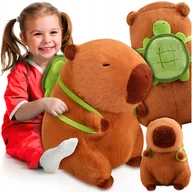 Plecaki - Kapibara XXL Pluszowa Maskotka Z Plecakiem Żółwiem W Zestawie 2w1 51cm - miniaturka - grafika 1