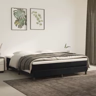 Łóżka - Lumarko Rama łóżka, czarne, 160x200 cm, tapicerowana aksamitem - miniaturka - grafika 1