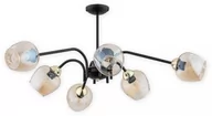 Lampy sufitowe - Lemir Katla żyrandol 6-punktowy czarny/bursztyn O3066 W6 CZA + ZL - miniaturka - grafika 1