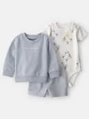 Bluzy i sweterki niemowlęce - carter's 3-częściowy zestaw w kolorze szaro-kremowym - miniaturka - grafika 1