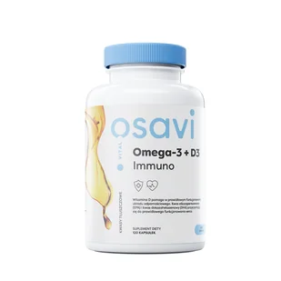OSAVI Omega-3 + D3 Immuno (Wsparcie układu odpornościowego) 120 Kapsułek żelowych Cytryna - Suplementy naturalne - miniaturka - grafika 1