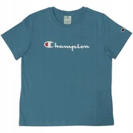 Koszulki i topy damskie - Koszulka damska Champion SS Tee niebieska 117534 BS099 M - miniaturka - grafika 1