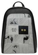 Torebki damskie - DOGO Damski Czarny wegański skórzany plecak - Wzór Black Cats Only, Kolor: wielokolorow, Taille unique - miniaturka - grafika 1