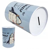 Skarbonki - SKARBONKA PUSZKA nieotwierana na pieniądze METALOWA DO OSZCZĘDZANIA 12,5CM - miniaturka - grafika 1