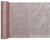 Dekoracje i nakrycia stołu na imprezę - Bieżnik Brokatowy Różowe Złoto 28X300cm - miniaturka - grafika 1