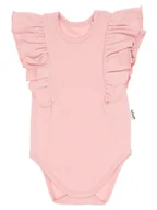 Body dla niemowląt - Dziewczęce body bawełna krótki rękaw falbanka Nicol,r.68 - miniaturka - grafika 1