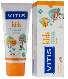 Vitis Pharma Pasta do zębów dla dzieci Kids powyżej 2 roku życia o smaku wiśniowym 50 ml - Pasty do zębów - miniaturka - grafika 1