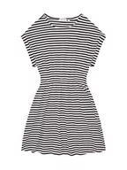Sukienki - TOM TAILOR Dziewczęca dziecięca sukienka z dżerseju w paski, 31697 - Offwhite Coal Grey Stripe, 152 cm - miniaturka - grafika 1