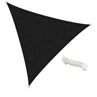 Markizy - Trójkątny żagiel przeciwsłoneczny 3,6x3,6x3,6 m antracytowy 100% HDPE z ochroną UV wraz z linami mocującymi - miniaturka - grafika 1
