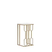 Ławy i stoliki kawowe - Stolik pomocniczy efekt marmuru biało-złoty PANDALE - miniaturka - grafika 1