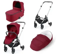 Wózki dziecięce - Wózek dziecięcy 3w1 Recaro Sadena spacerówka + gondola + lekka gondola Garnet Red - miniaturka - grafika 1
