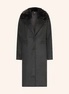 Płaszcze damskie - Guess Płaszcz Karole Z Odpinanym Sztucznym Futrem grau - miniaturka - grafika 1