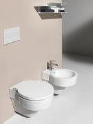 Miski WC - Laufen Val Zestaw Toaleta WC podwieszana 53x39 cm Rimless bez kołnierza z deską wolnoopadającą biały H8202810000001+H8942810000001 - miniaturka - grafika 1