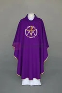 Szaty liturgiczne - Ornat z haftowaną symboliką adwentową - miniaturka - grafika 1