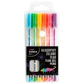 Długopisy - Długopisy żelowe fluo 6 kolorów KIDEA - miniaturka - grafika 1