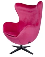 Fotele - MeblujDom Fotel EGG SZEROKI VELVET BLACK Fuksja HE-066.HM8.33.B - miniaturka - grafika 1