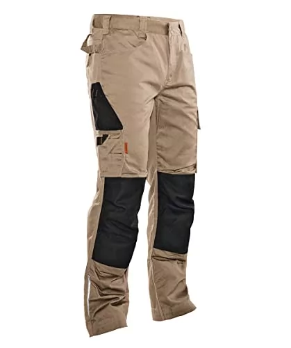 Jobman 2321 męskie spodnie robocze z kieszenią na kolanach, khaki/czarne,  rozmiar 28 - Ceny i opinie na Skapiec.pl