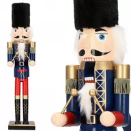 Ozdoby bożonarodzeniowe - Dziadek do orzechów 61 cm granatowy z bębenkiem, figurka drewniana - miniaturka - grafika 1