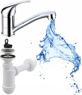 Liveno Bateria Umywalkowa z Kranem Obrotowym + Syfon w Zestawie Wężyki i Mocowania - Baterie umywalkowe - miniaturka - grafika 1
