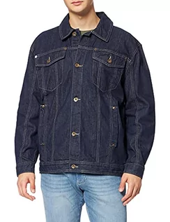 Kurtki męskie - Southpole Męska kurtka Script Denim Jacket, haftowana kurtka dżinsowa dla mężczyzn dostępna w 2 kolorach, rozmiary S - XXL, Raw Indigo, M - grafika 1