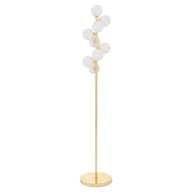 Lampy stojące - Lumina Deco PETRICA W9 lampa podłogowa złota rurka z białymi szklanymi kulami 9xG9 - miniaturka - grafika 1