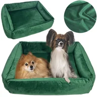 Legowiska dla psów - Legowisko Dla Psa Kanapa Posłanie Welurowe 90X75 Cm Prestiżowe Zielone - miniaturka - grafika 1