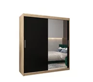 Szafy - Szafa przesuwna garderoba TOKYO 2 180 gł. 62 Sonoma / Czarny - miniaturka - grafika 1