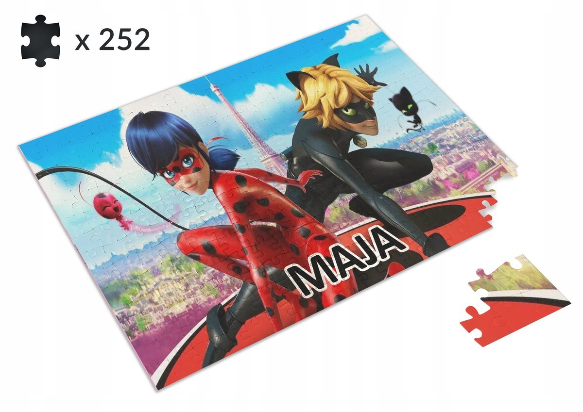 PUZZLE MIRACULUM BIEDRONKA I CZARNY KOT 252 EL.