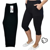 Legginsy - J709 LEGINSY 3/4 WYSOKI STAN RYBACZKI klasyczne kieszenie 46 48 3XL 4XL - miniaturka - grafika 1