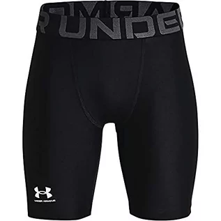 Spodnie i spodenki dla chłopców - Under Armour Under Armour Chłopięce oddychające spodnie sportowe dla chłopców, szybkoschnące krótkie spodnie z materiału HeatGear Ua Hg Armour Shorts czarny czarno-biały YXL 1361737-001-Youth X-Large - grafika 1