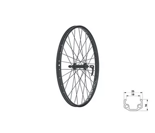 Koło Obręcz Rowerowa Kellys Wasper V-Brake F 24" | Black - Części rowerowe - miniaturka - grafika 1