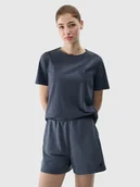 Spodnie sportowe damskie - 4F Szorty dresowe w kolorze granatowym - miniaturka - grafika 1