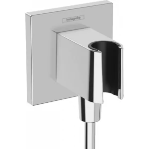 HANSGROHE 26889000 FixFit E przyłącze węża z uchwytem prysznicowym, chrom - Akcesoria do armatury i ceramiki - miniaturka - grafika 1