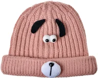 Czapki dla dzieci - Juleeze JZKCA0007P czapka dziecięca różowa z twarzą psa miękka i ciepła - miniaturka - grafika 1