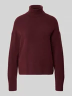 Swetry damskie - Golf o kroju regular fit z mieszanki żywej wełny - miniaturka - grafika 1