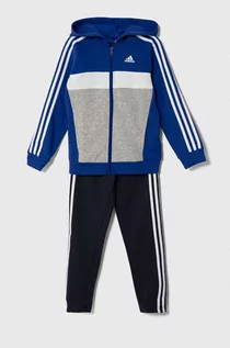Dresy i komplety dla dziewczynek - adidas dres dziecięcy kolor niebieski - grafika 1