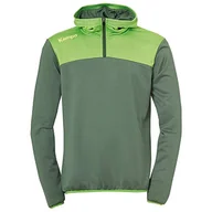 Bluzy męskie - Kempa Emotion 2.0 Quarter Zip bluza z kapturem dla dzieci, zielony, 140 - miniaturka - grafika 1