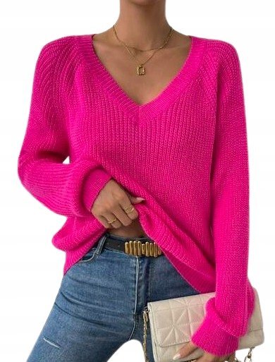 SHEIN SEWETR Z DŁUGIM RĘKAWEM RÓŻOWY CASUAL 38 11EA