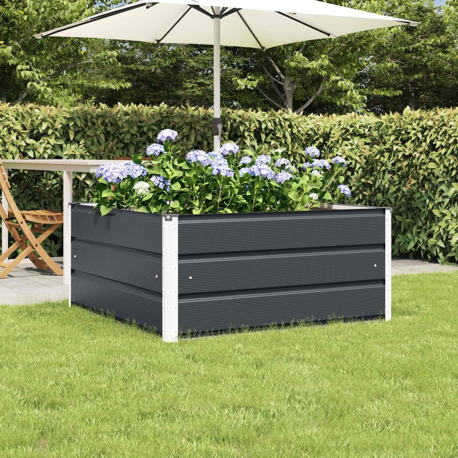 vidaXL Donica Antracyt 100 x 100 x 45 cm Stal