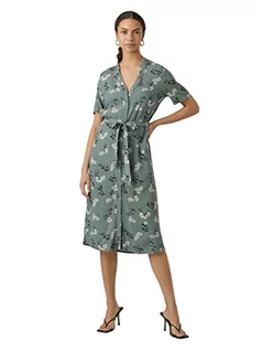 Sukienki - VERO MODA Sukienka damska VMVICA S/S GA WVN NOOS Kleid, Laurel Wreath/AOP:Nellie, XS, Laurel Wreath/Aop:nellie, XS - grafika 1