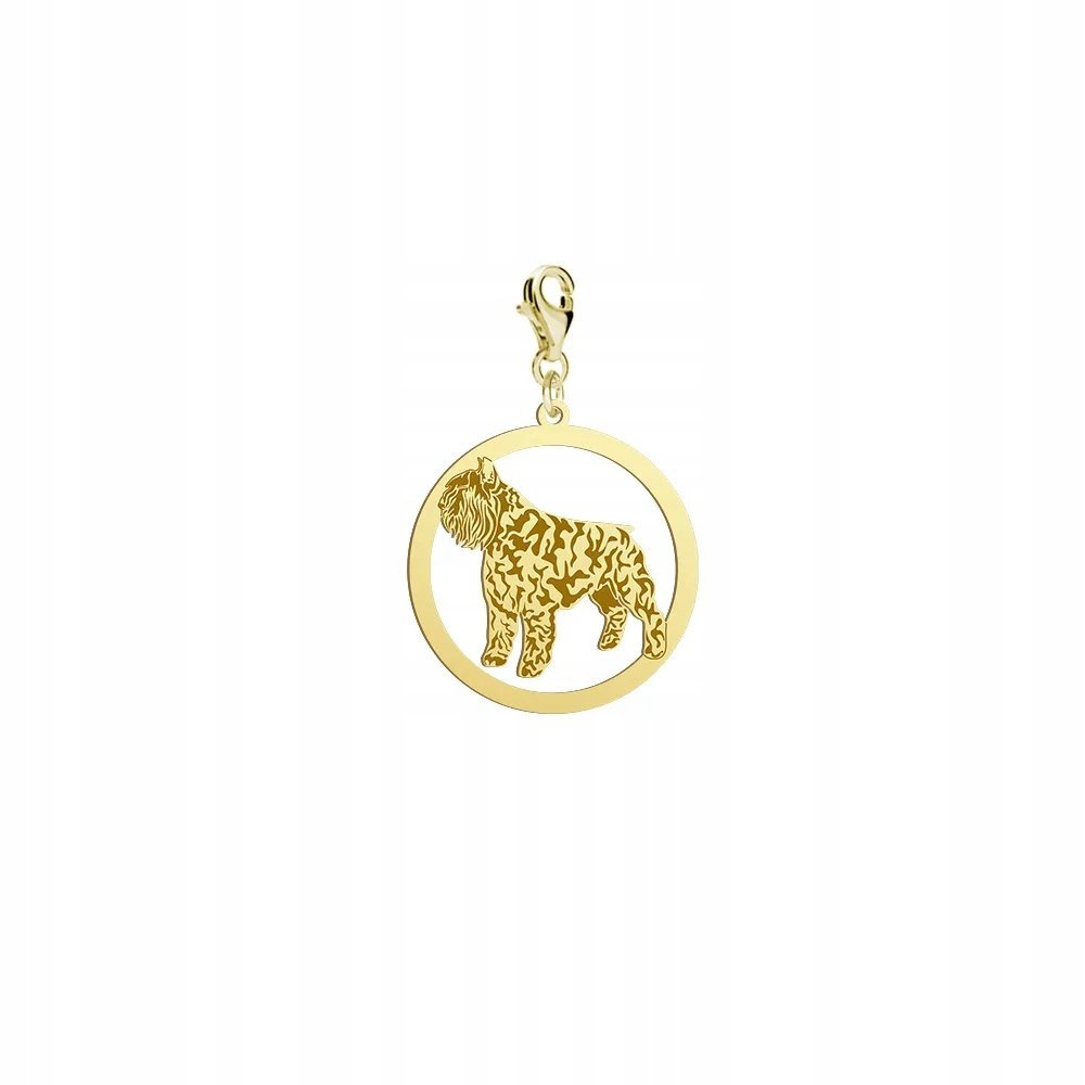 Charms Złoty Bouvier des Flandres 925 Prezent Kobieta DEDYKACJA GRATIS