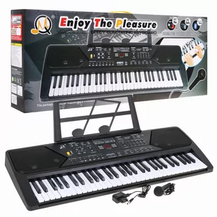 LeanToys Keyboard - organy MQ-600UFB z zasilaczem i mikrofonem - Instrumenty klawiszowe - miniaturka - grafika 1