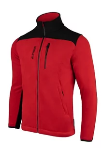Bluzy sportowe męskie - Bluza męska polarowa Alpinus Caen 200 czerwony - grafika 1