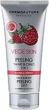 DERMOFUTURE Vege Skin Face & Body Peeling 2in1 Raspberry & Coconut 200ml - Peelingi do ciała - miniaturka - grafika 1