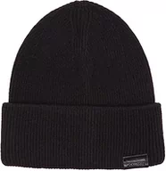 Czapki damskie - Calvin Klein Męska skórzana czapka z daszkiem Docker Beanie z dzianiny, Ck czarny, Rozmiar uniwersalny - miniaturka - grafika 1